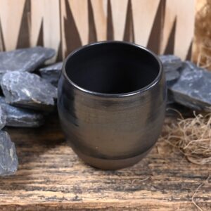 Handmade Black Porcelain Tequila Cup
