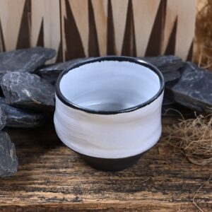 Handmade Black Porcelain Tequila Cup