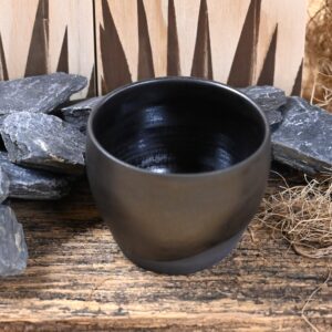 Handmade Black Porcelain Tequila Cup
