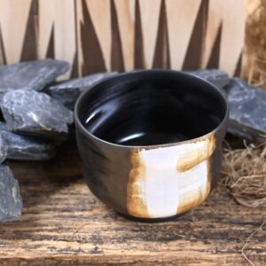 Handmade Black Porcelain Tequila Cup