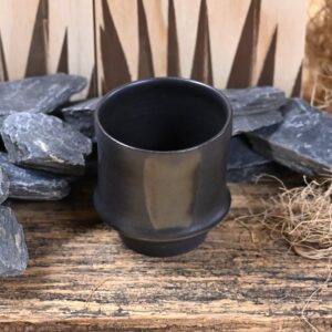 Handmade Black Porcelain Tequila Cup