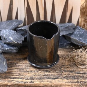 Handmade Black Porcelain Tequila Cup