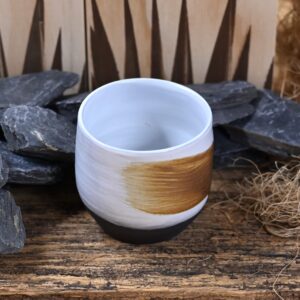 Handmade Black Porcelain Tequila Cup